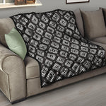 Black And White Navajo Pattern Print Quilt