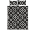Black And White Navajo Pattern Print Quilt Bed Set