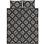 Black And White Navajo Pattern Print Quilt Bed Set
