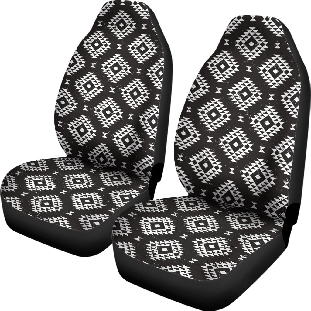 Black And White Navajo Pattern Print Universal Fit Car Seat Covers