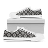 Black And White Navajo Pattern Print White Low Top Shoes