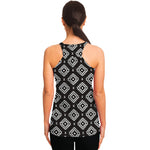 Black And White Navajo Pattern Print Women's Racerback Tank Top