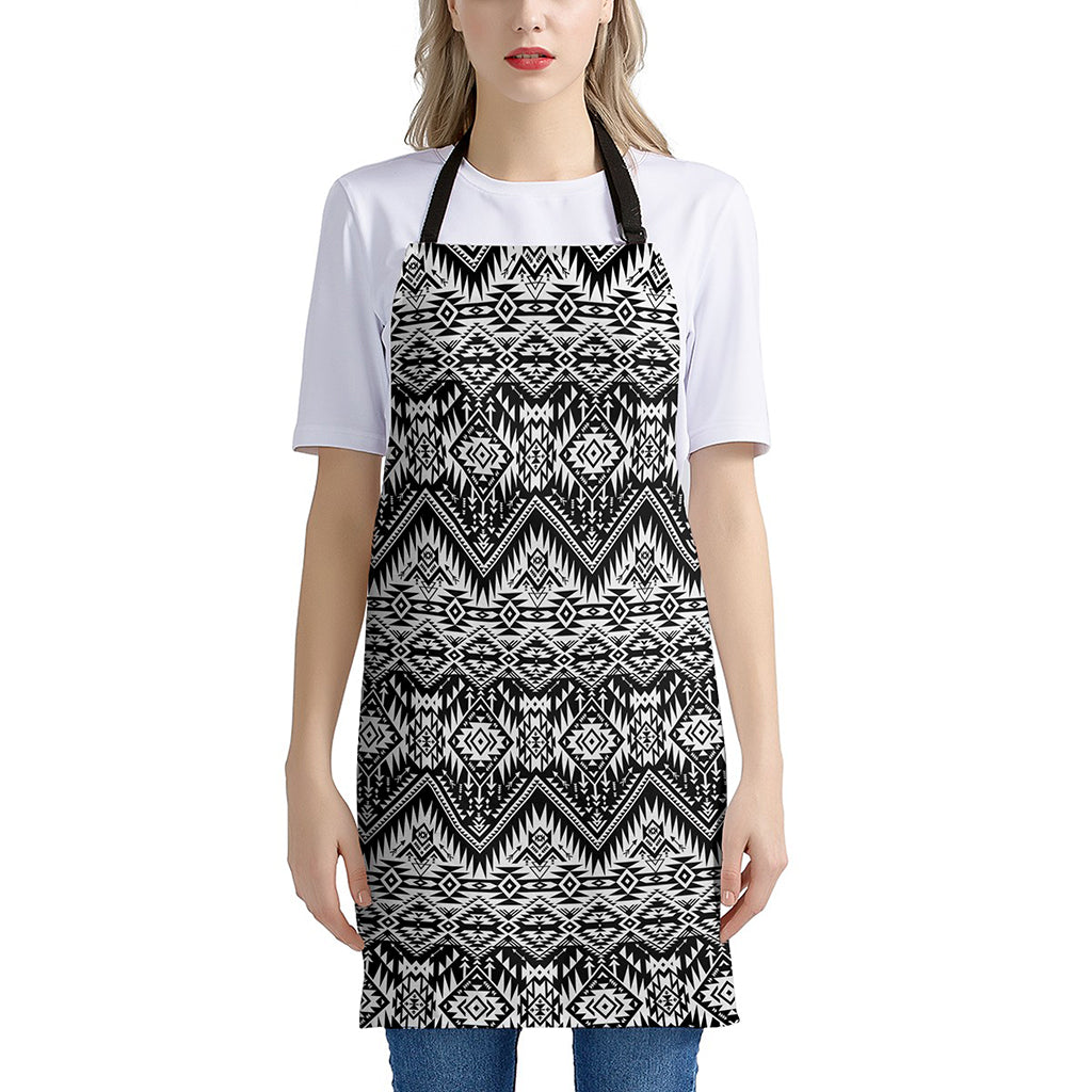 Black And White Navajo Print Apron