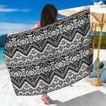Black And White Navajo Print Beach Sarong Wrap