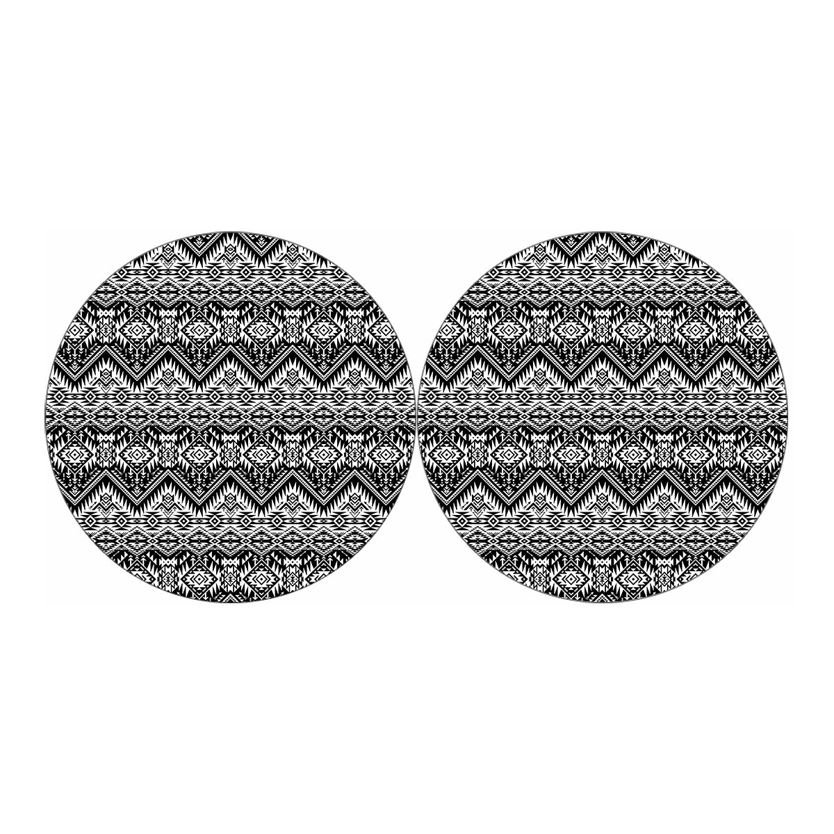 Black And White Navajo Print Car Coasters