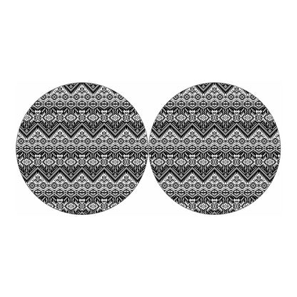 Black And White Navajo Print Car Coasters