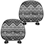 Black And White Navajo Print Car Headrest Covers