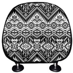 Black And White Navajo Print Car Headrest Covers