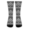 Black And White Navajo Print Crew Socks