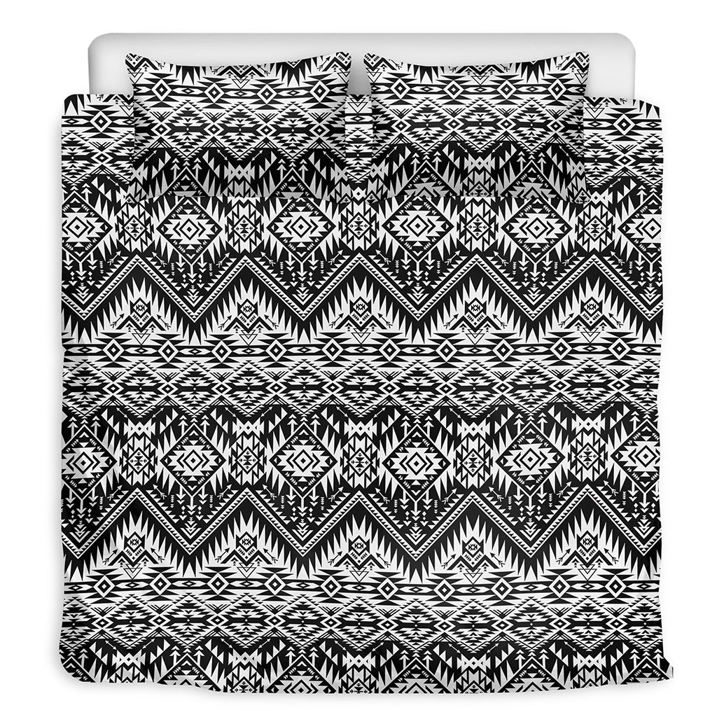 Black And White Navajo Print Duvet Cover Bedding Set