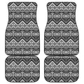 Black And White Navajo Print Front and Back Car Floor Mats