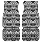 Black And White Navajo Print Front and Back Car Floor Mats