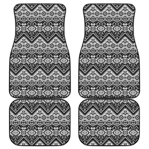 Black And White Navajo Print Front and Back Car Floor Mats