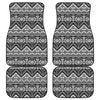 Black And White Navajo Print Front and Back Car Floor Mats