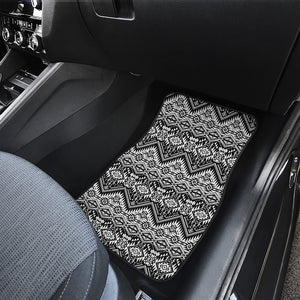 Black And White Navajo Print Front and Back Car Floor Mats