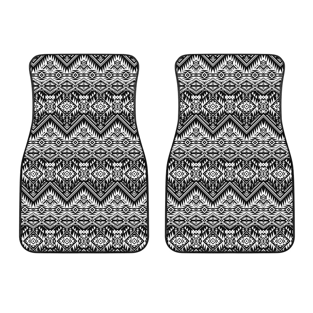 Black And White Navajo Print Front Car Floor Mats