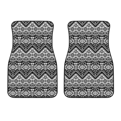Black And White Navajo Print Front Car Floor Mats
