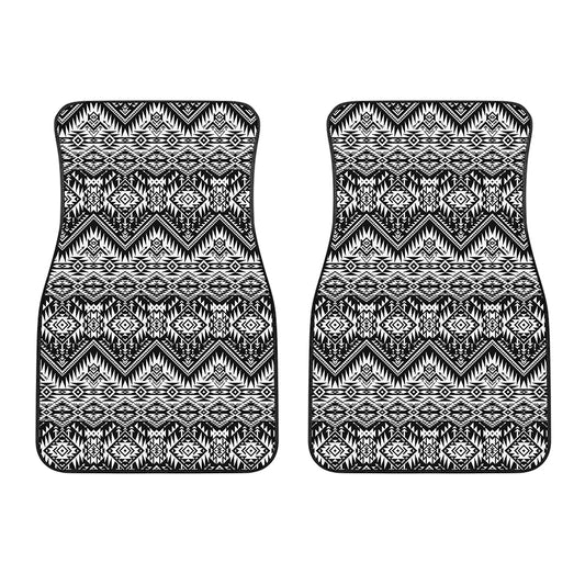 Black And White Navajo Print Front Car Floor Mats