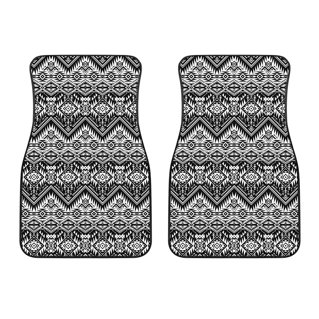 Black And White Navajo Print Front Car Floor Mats