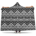 Black And White Navajo Print Hooded Blanket