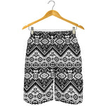 Black And White Navajo Print Men's Shorts