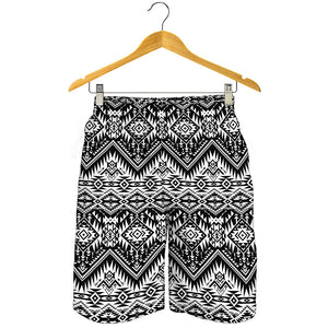 Black And White Navajo Print Men's Shorts