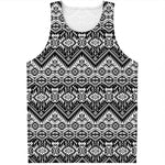 Black And White Navajo Print Men's Tank Top