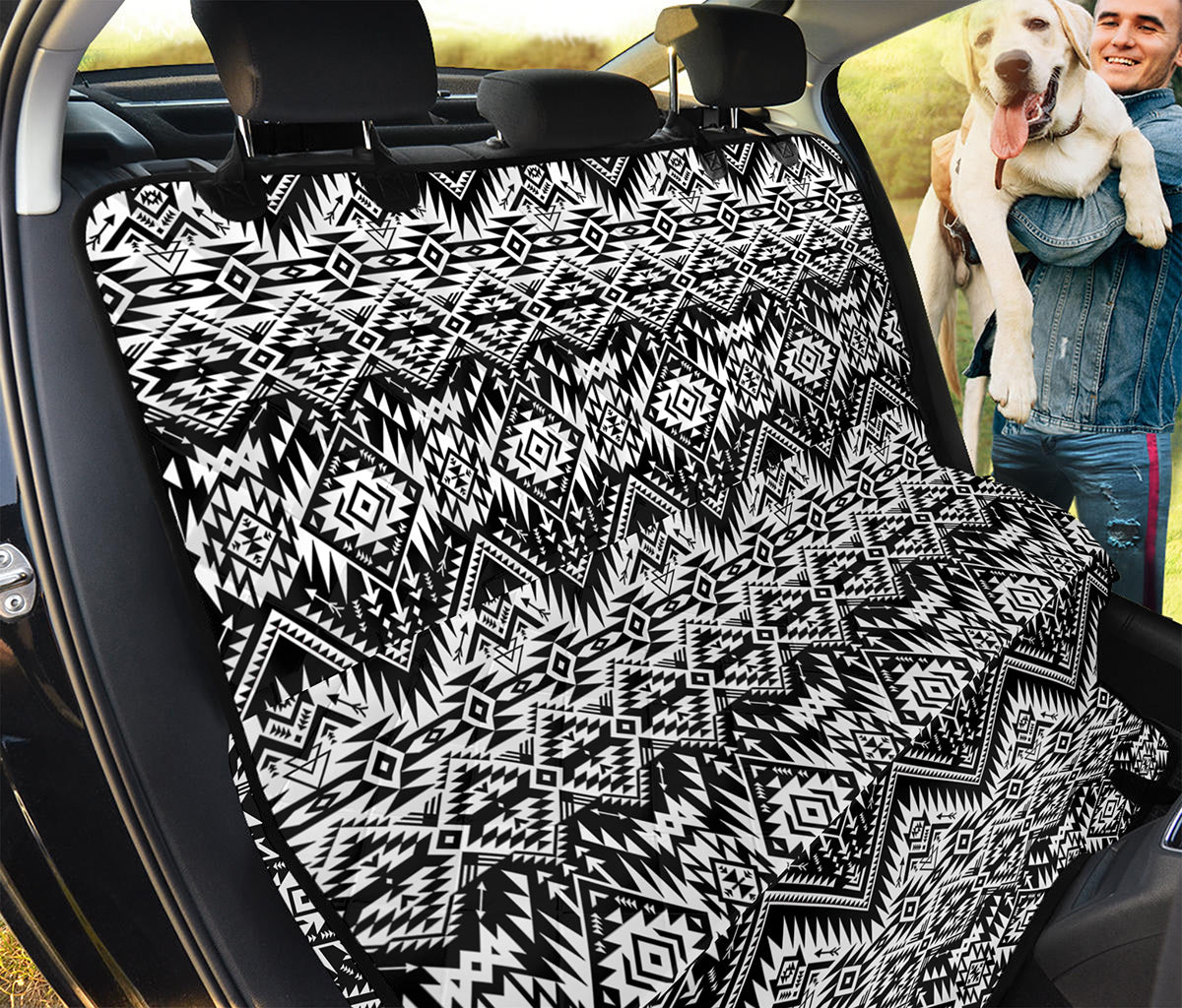 Black And White Navajo Print Pet Car Back Seat Cover