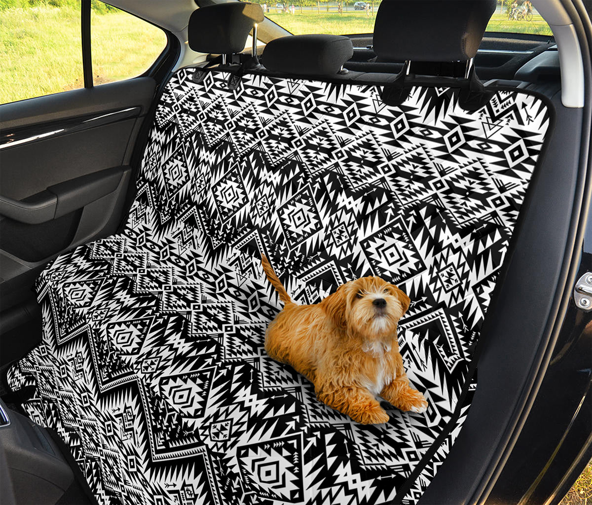 Black And White Navajo Print Pet Car Back Seat Cover