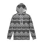 Black And White Navajo Print Pullover Hoodie