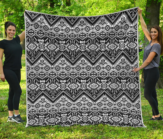 Black And White Navajo Print Quilt