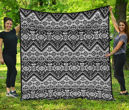 Black And White Navajo Print Quilt