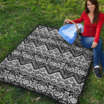 Black And White Navajo Print Quilt