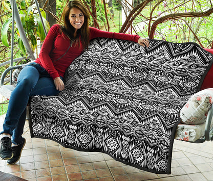 Black And White Navajo Print Quilt