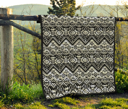 Black And White Navajo Print Quilt