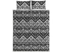 Black And White Navajo Print Quilt Bed Set