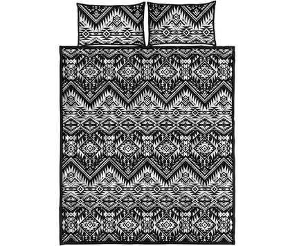 Black And White Navajo Print Quilt Bed Set