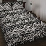 Black And White Navajo Print Quilt Bed Set
