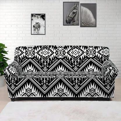 Black And White Navajo Print Sofa Cover