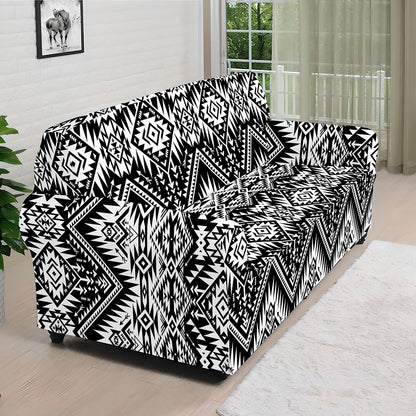 Black And White Navajo Print Sofa Cover