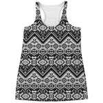 Black And White Navajo Print Women's Racerback Tank Top