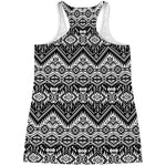 Black And White Navajo Print Women's Racerback Tank Top