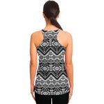 Black And White Navajo Print Women's Racerback Tank Top