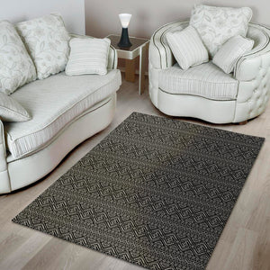 Black And White Navajo Tribal Print Area Rug