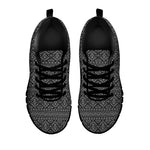 Black And White Navajo Tribal Print Black Sneakers