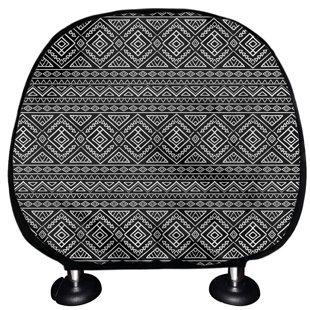 Black And White Navajo Tribal Print Car Headrest Covers