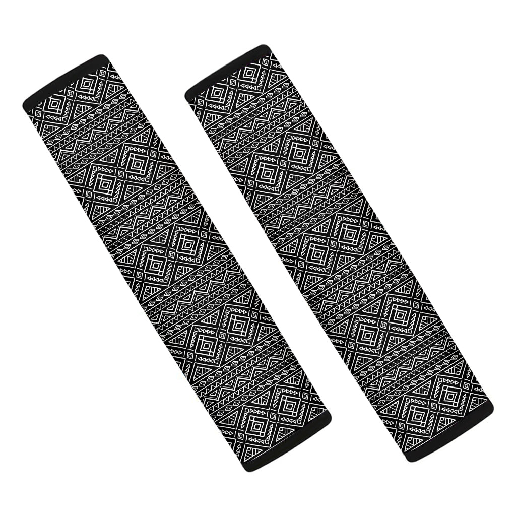 Black And White Navajo Tribal Print Car Seat Belt Covers