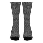 Black And White Navajo Tribal Print Crew Socks