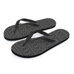 Black And White Navajo Tribal Print Flip Flops