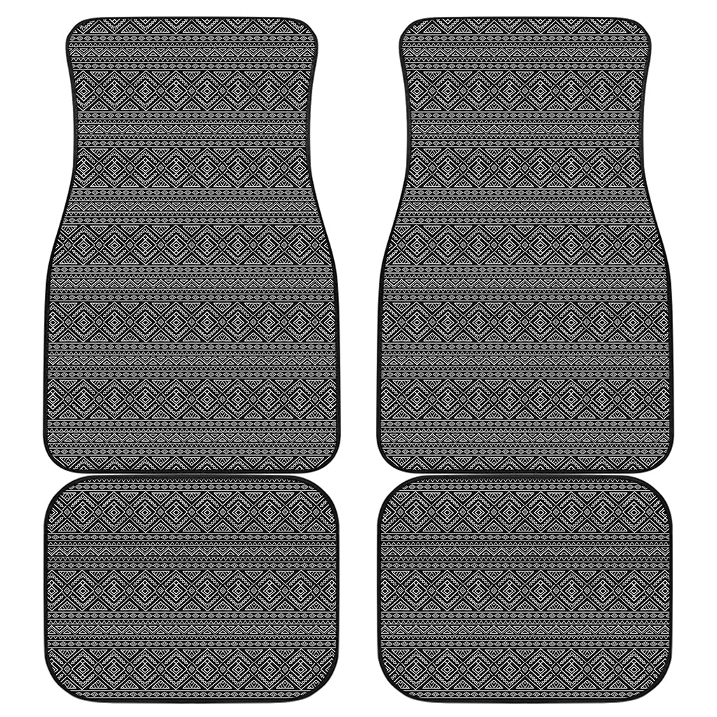 Black And White Navajo Tribal Print Front and Back Car Floor Mats